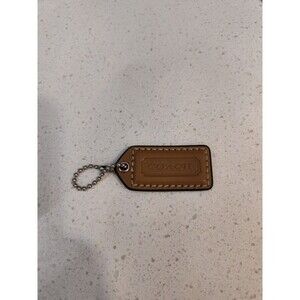Coach Leather Hang Tag - Tan - Circa Mid to Late 2000's 2" Long, 1" Wide